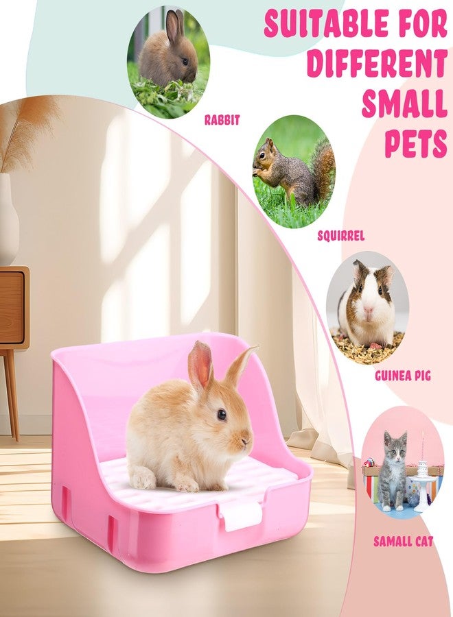 Reallnaive 15 Pcs Rabbit Starter Kit Small Rabbit Litter Box Christmas Girls Gift Animal Grooming Kit Bunny Toys Bowl Blankets with Cleaning Set for Guinea Pig Accessories(Pink) - Image 4
